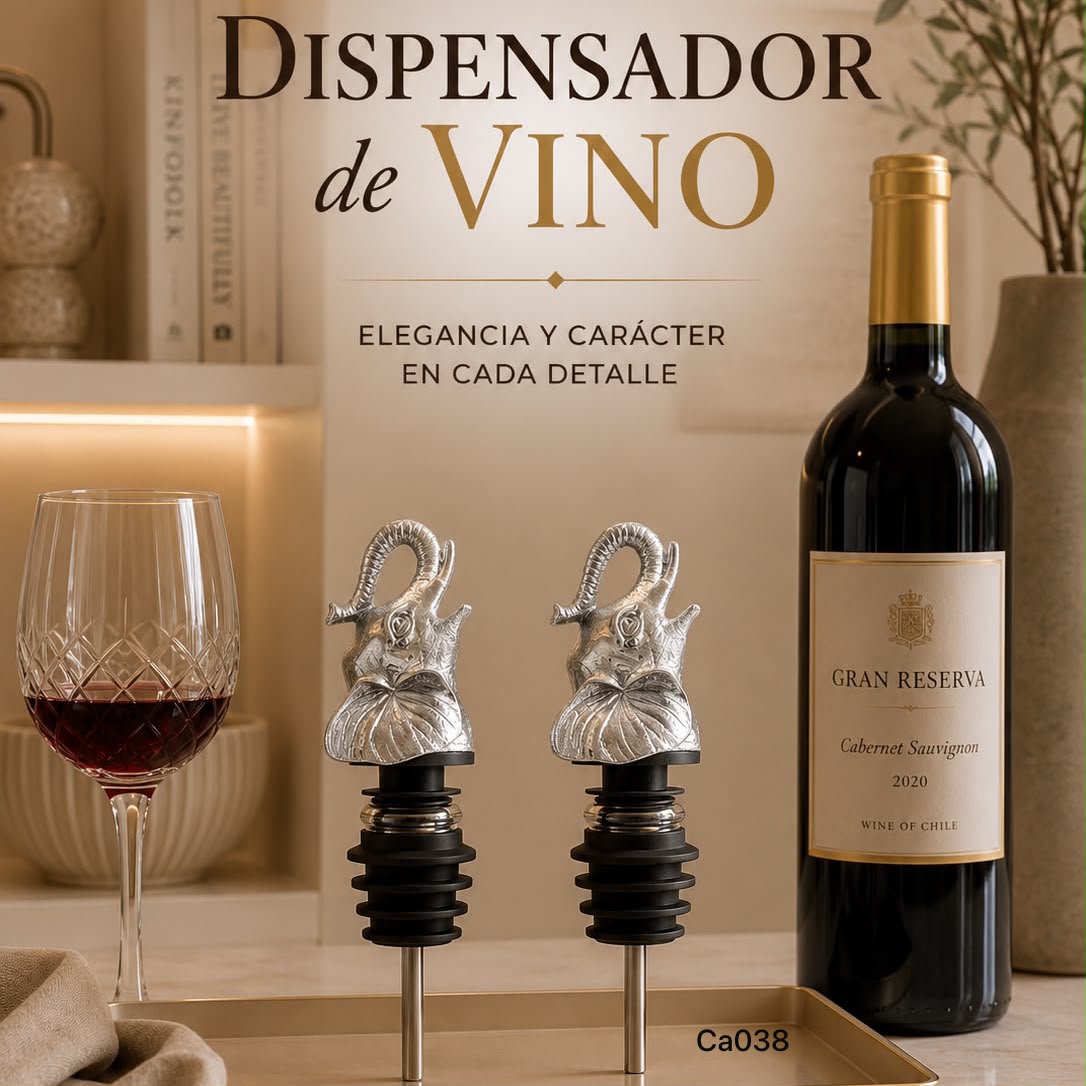 Dispensador de botellas metalico elefante plateado 10.5cm* 4cm